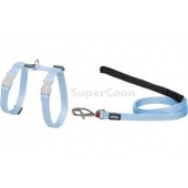 Red Dingo Cat Harness And Lead - Light Blue